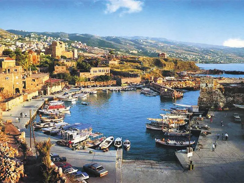 Where the Phoenicians came from and early trade in the Mediterranean - Byblos today showing protected harbour